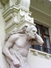 Czech Republic - Czech Republic - Brno / Brünn  (Southern Moravia - Jihomoravský - Brnenský kraj):  holding the building - photo by J.Kaman