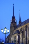 Czech Republic - Czech Republic - Brno / Brunn (Southern Moravia - Jihomoravský - Brnenský kraj):  Gothic - St. Peter & Paul' s Cathedral - dusk / Dom na Petrove - photo by J.Kaman