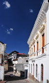 Quito, Ecuador: sunny façade on Calle Guayaquil - La Ronda district - photo by M.Torres