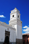 Quito, Ecuador: Plaza de la Merced - Basilica / Iglesia de La Merced - Church and Monastery of Our Lady of Mercy - façade on Calle Chile - Spanish architecture with Moorish influences - photo by M.Torres