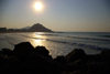 Donostia-San Sebastián, Gipuzkoa province, Euskadi: Zurriola Beach and Monte Urgull seen from Sagües - afternoon sun - photo by J.Zurutuza