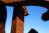 Donostia-San Sebastián, Gipuzkoa province, Euskadi: comb of the wind sculptures, by Eduardo Chillida Juantegui - detail - El peine del viento - Passeo de Eduardo Chillida - photo by J.Zurutuza