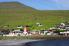 Sandavágur, Vágar island, Faroes: south coast of the island - sandy beach by the village - photo by A.Ferrari