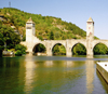Cahors, Lot, Midi-Pyrénées, France: Pont de Valentré - six-span fortified stone arch bridge over the River Lot - 14th-century - Pont de Balandras - photo by K.Gapys