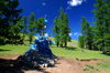 Khövsgöl province, Mongolia: cairn shrine in the hills - oova, on the way to Khövsgöl Nuur - photo by A.Ferrari
