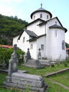 Montenegro - Crna Gora - Komovi mountains: Moraca monastery - Serb Orthodox church and graves - photo by J.Kaman