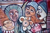 Mozambique / Moçambique - Maputo / Lourenço Marques: mural by Malangatana Ngwenya - Museum of Natural History / mural de Malangatana - museu de história natural - photo by F.Rigaud