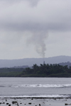 Galeta Island, Colón province, Panama: air pollution nearby - smoke stack - photo by H.Olarte