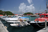 Gustavia, St. Barts / Saint-Barthélemy: rescue boat and small yachts - harbour scene - photo by M.Torres