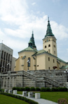 Slovakia - Central Slovakia / Stredoslovenský - Zilina / Sillein / Zsolna / Zylina: Church of the Holy Trinity and Burian Tower Belltower (photo by P.Gustafson)