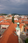 View from the bell tower of the Church of Saint John the Baptist of the red tiled roodtops of Maribor, Slovenia - photo by I.Middleton