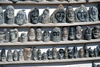 Cappadocia - Göreme, Nevsehir province, Central Anatolia, Turkey: souvenir stand - monks heads in soapstone - photo by W.Allgöwer