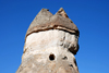 Cappadocia - Göreme, Nevsehir province, Central Anatolia, Turkey: double fairy chimney with a window - Valley of the Monks - Pasabagi Valley- photo by W.Allgöwer