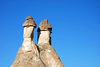 Cappadocia - Göreme, Nevsehir province, Central Anatolia, Turkey: twin fairy chimneys - Valley of the Monks - Pasabagi Valley- photo by W.Allgöwer