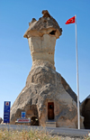 Cappadocia - Göreme, Nevsehir province, Central Anatolia, Turkey: Jandarma police station in a hoodoo - Valley of the Monks - Pasabagi Valley - photo by W.Allgöwer